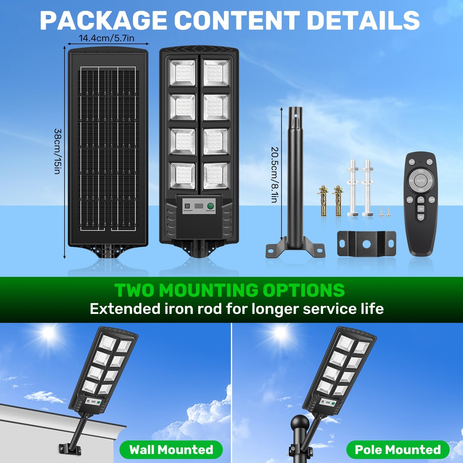 GLOPHOK Solar Hog Lights for Night Hunting, 12000LM Green Hunting Black
