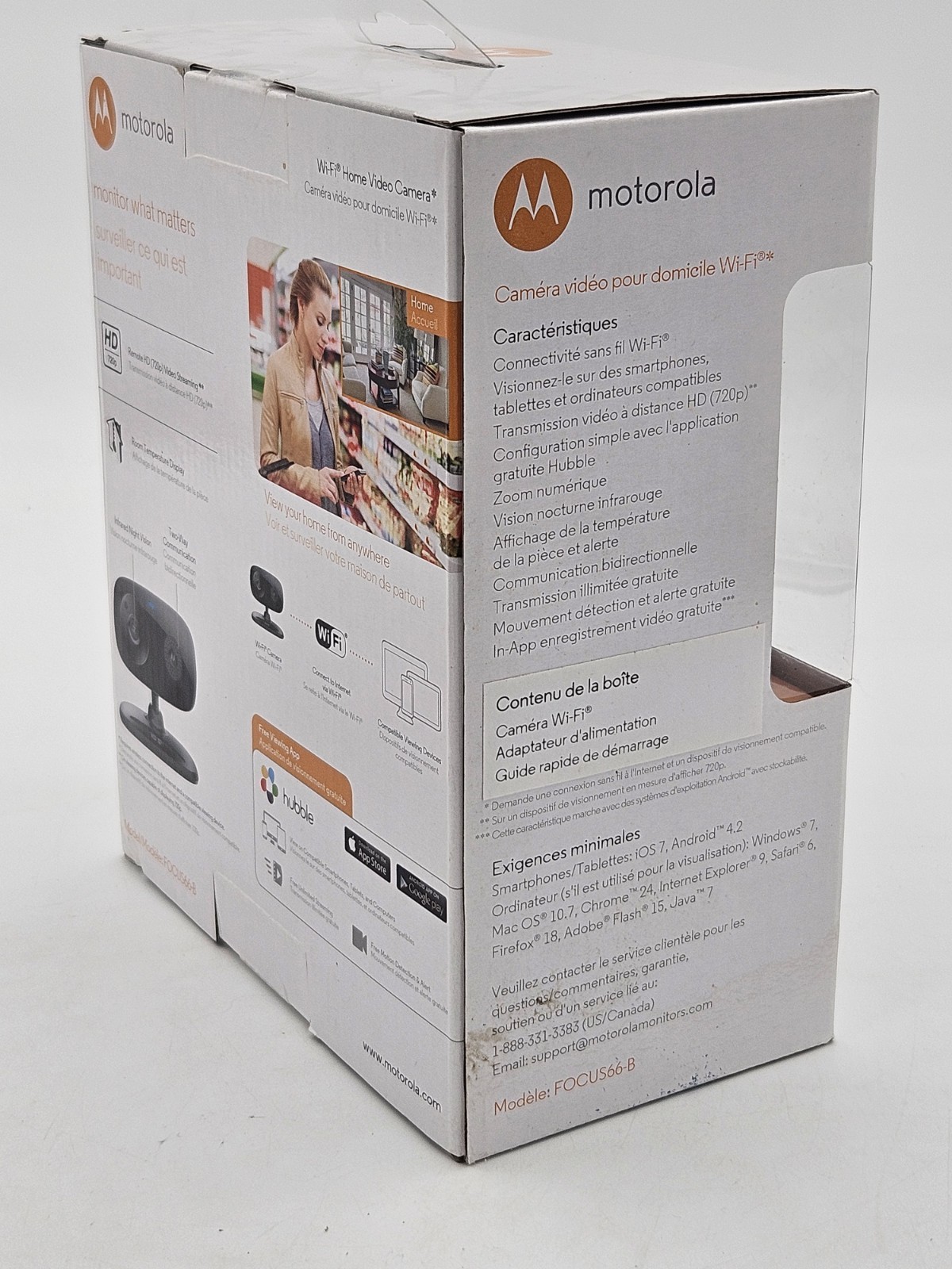NEW Motorola Home Monitoring Video Camera FOCUS66-B Wi-Fi HD