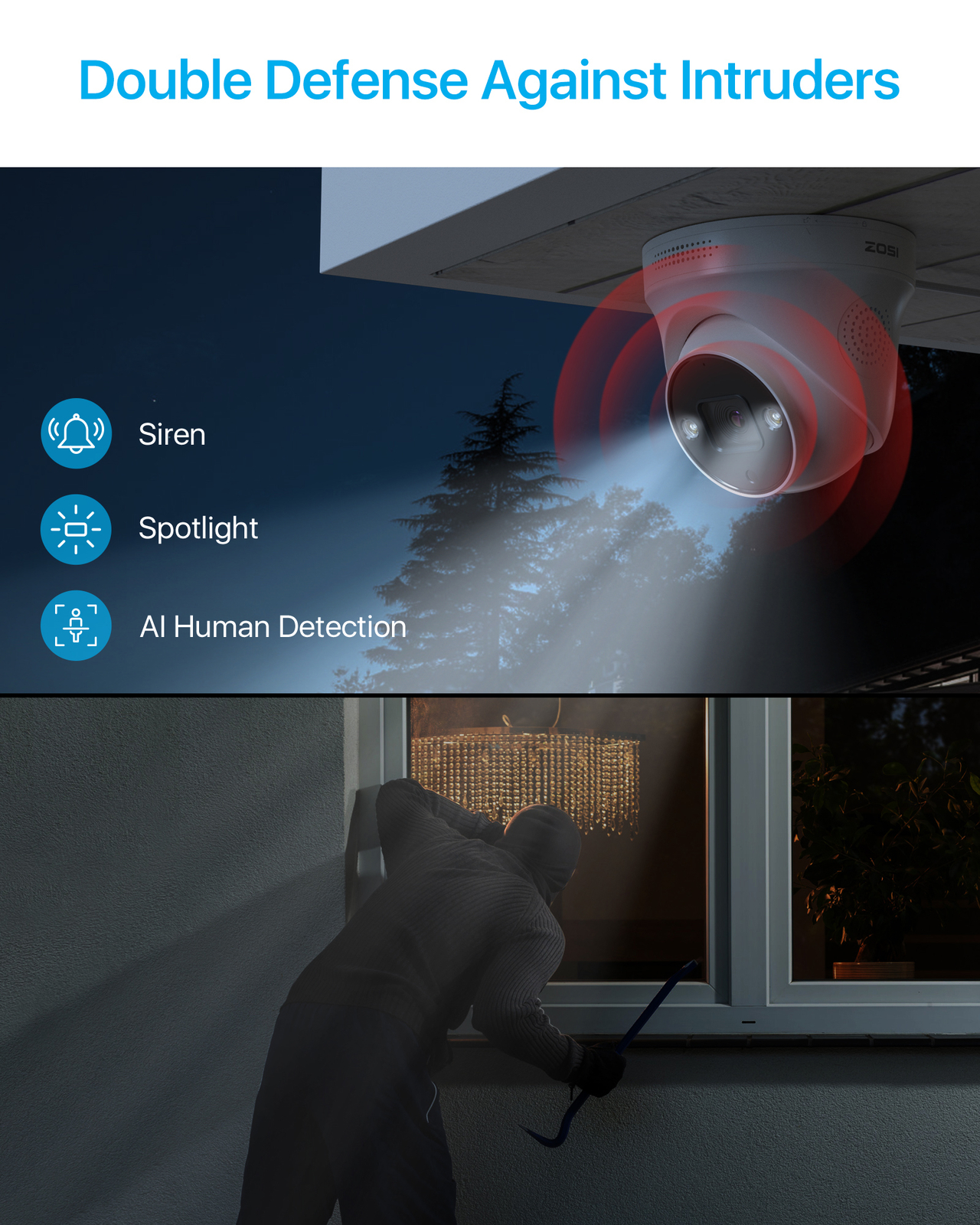 ZOSI H.265 4K 8/16CH POE IP Security Camera System 8MP Outdoor CCTV Audio Record