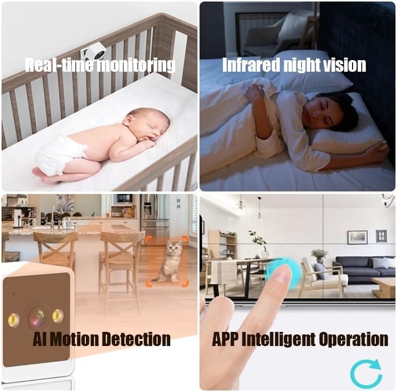 Security Camera, 1080P HD WiFi Camera 360° Pan/Tilt Night Vision Two-Way Audio