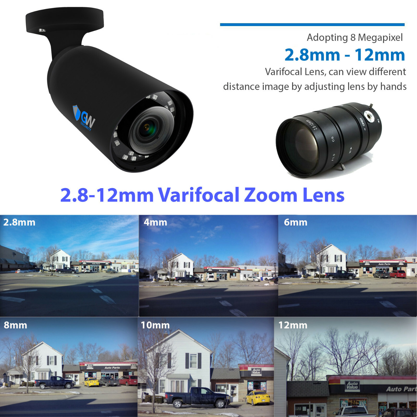 16 4K AI Smart Varifocal Camera 16CH PoE NVR Color Night Vision Security System