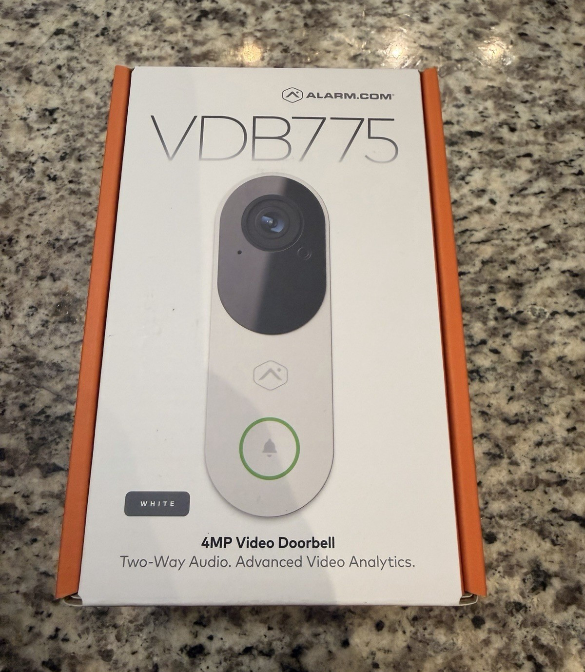 Alarm.com VDB775 4MP Wi-Fi Video Doorbell Two-Way Audio HDR Analytics White