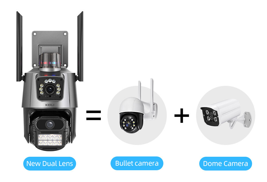 ICSee Dual Lens WiFi IP Camera Wireless Outdoor CCTV PTZ Home Security IR Cam US