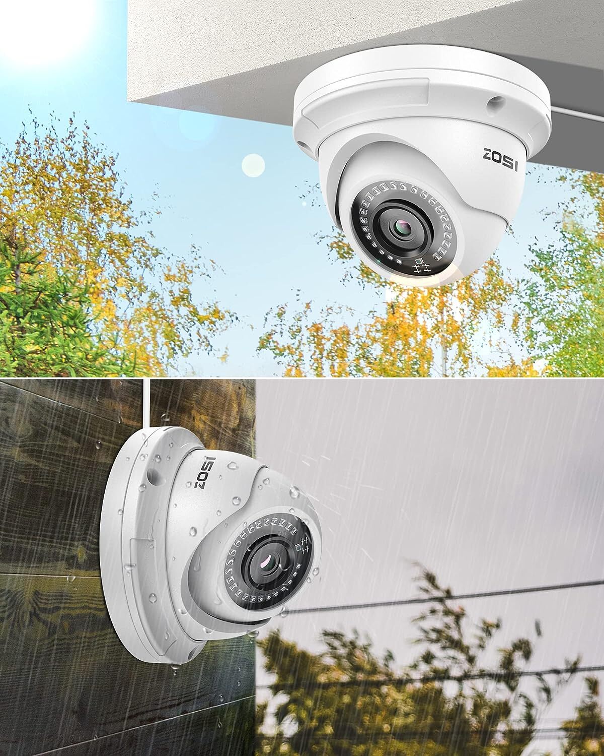 ZOSI 5MP 3K PoE Security Add-on Camera 80ft Day Night Vision Motion Alert IP Cam