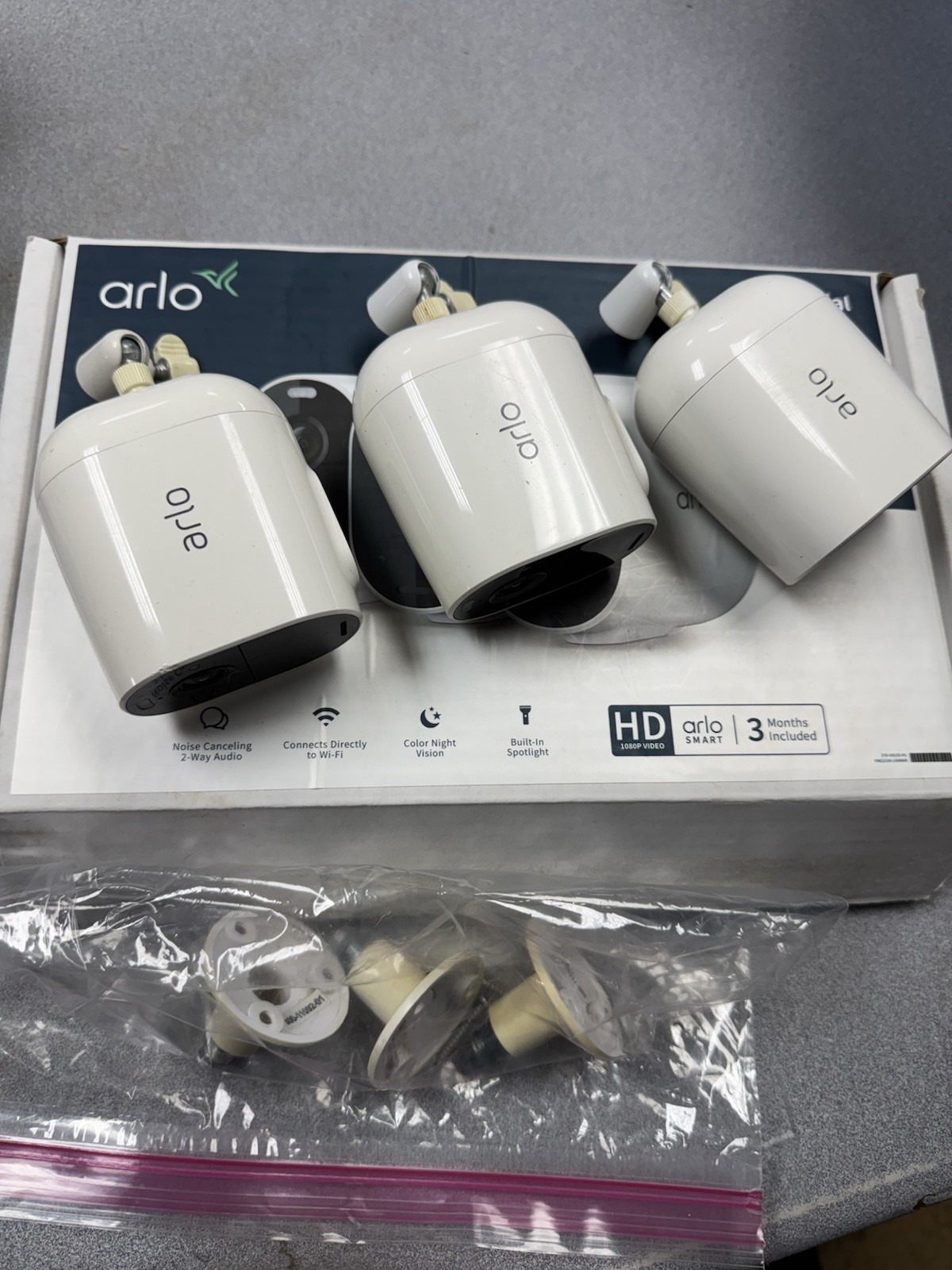 Arlo Pro 4 VMC4350P Spotlight Camera 3-Pack – White
