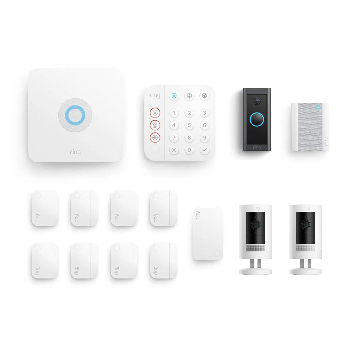 Ring Wireless Security System 2nd Gen Base Keypad Sensors Doorbell Chime Cameras