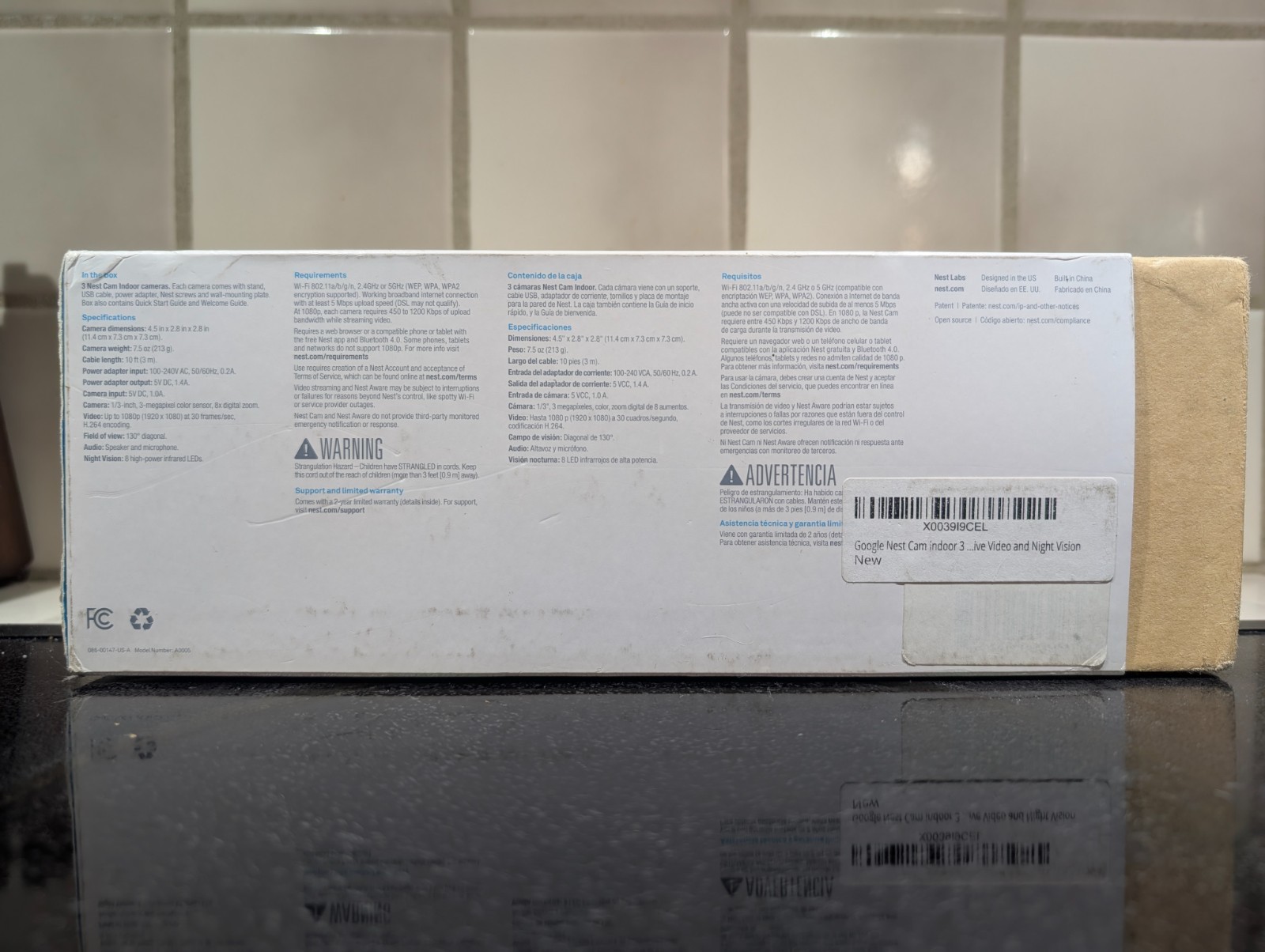 Google Nest Cam Indoor Smart Security Camera 3 Pack NC1104US Factory Sealed