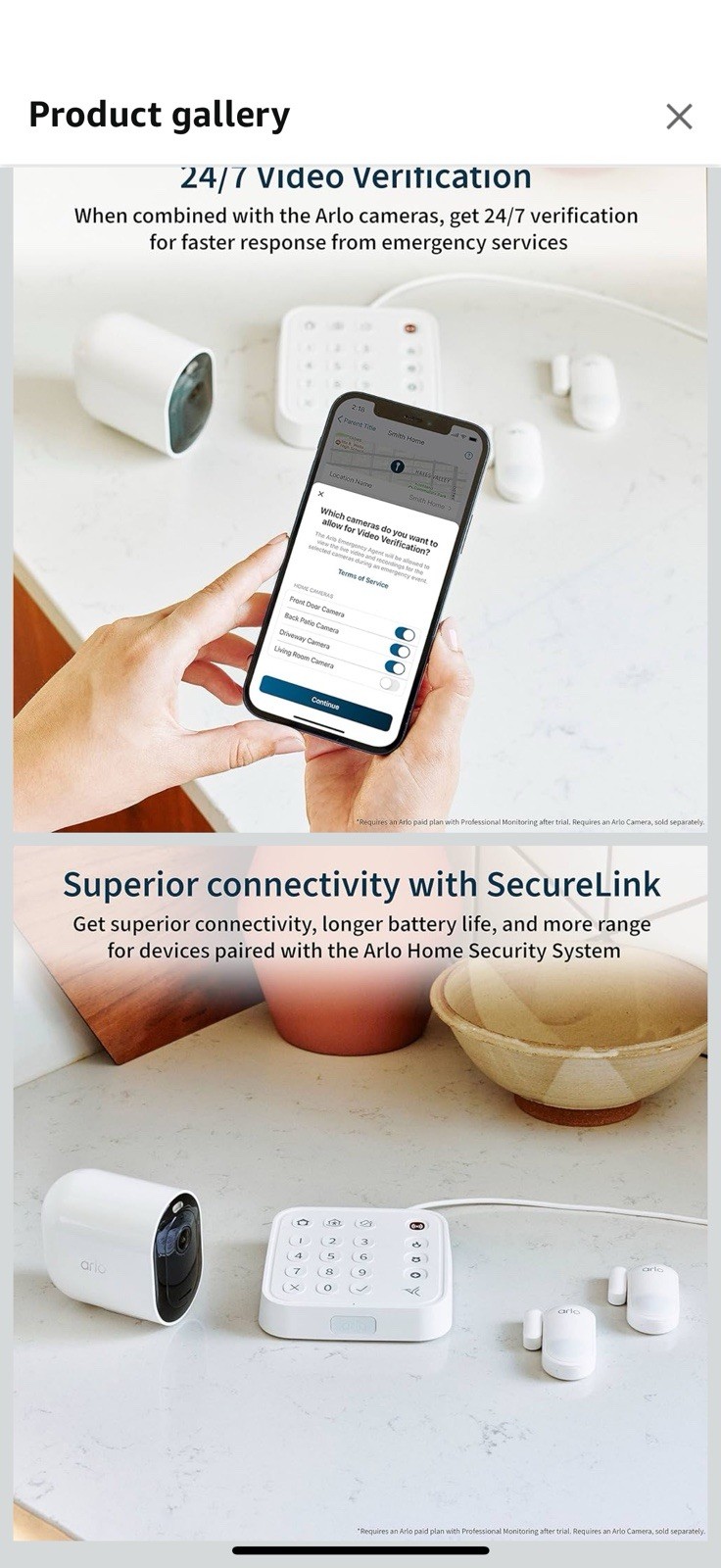 Arlo Home Security System – Wired Keypad Sensor Hub, (2) 8-in-1 Sensors,