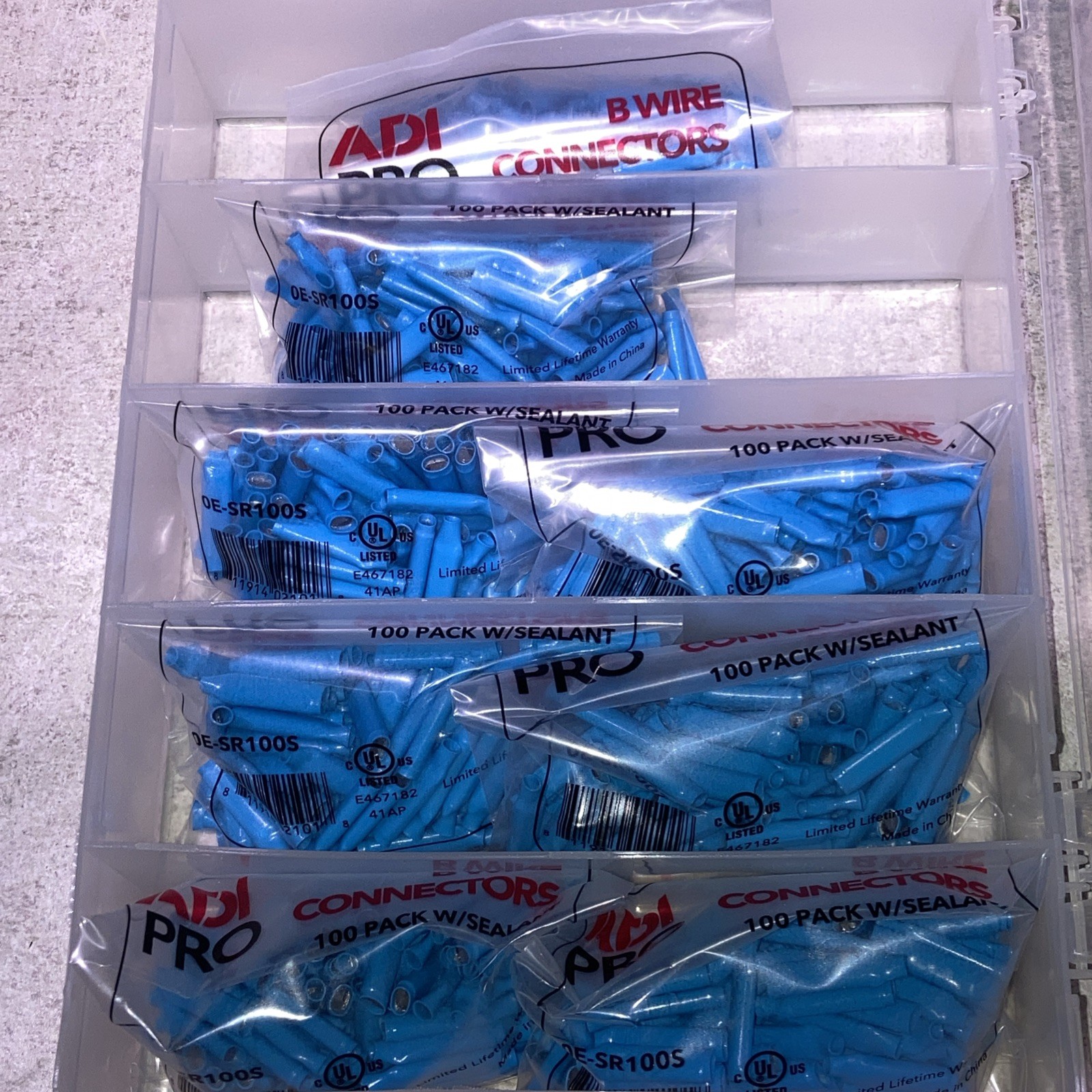 800pc B Connectors w/ Sealant Alarm Telephone Wire Crimp Beanies (x8) 0E-SR100S