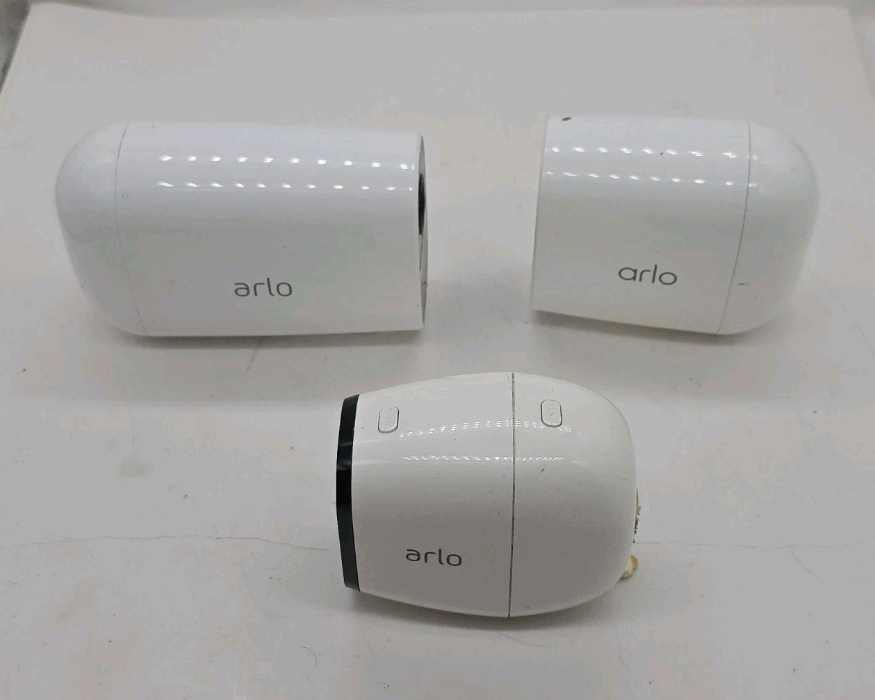 Lot Of 3 Arlo/Netgear Security Cameras /Base Station, Batteries & Charger AS IS