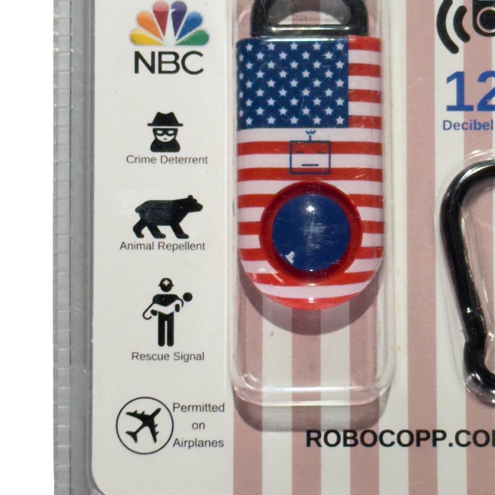 Sound Grenade Portable SOS Alarm 120 Decibel U.S.A. Edition with Carabiner