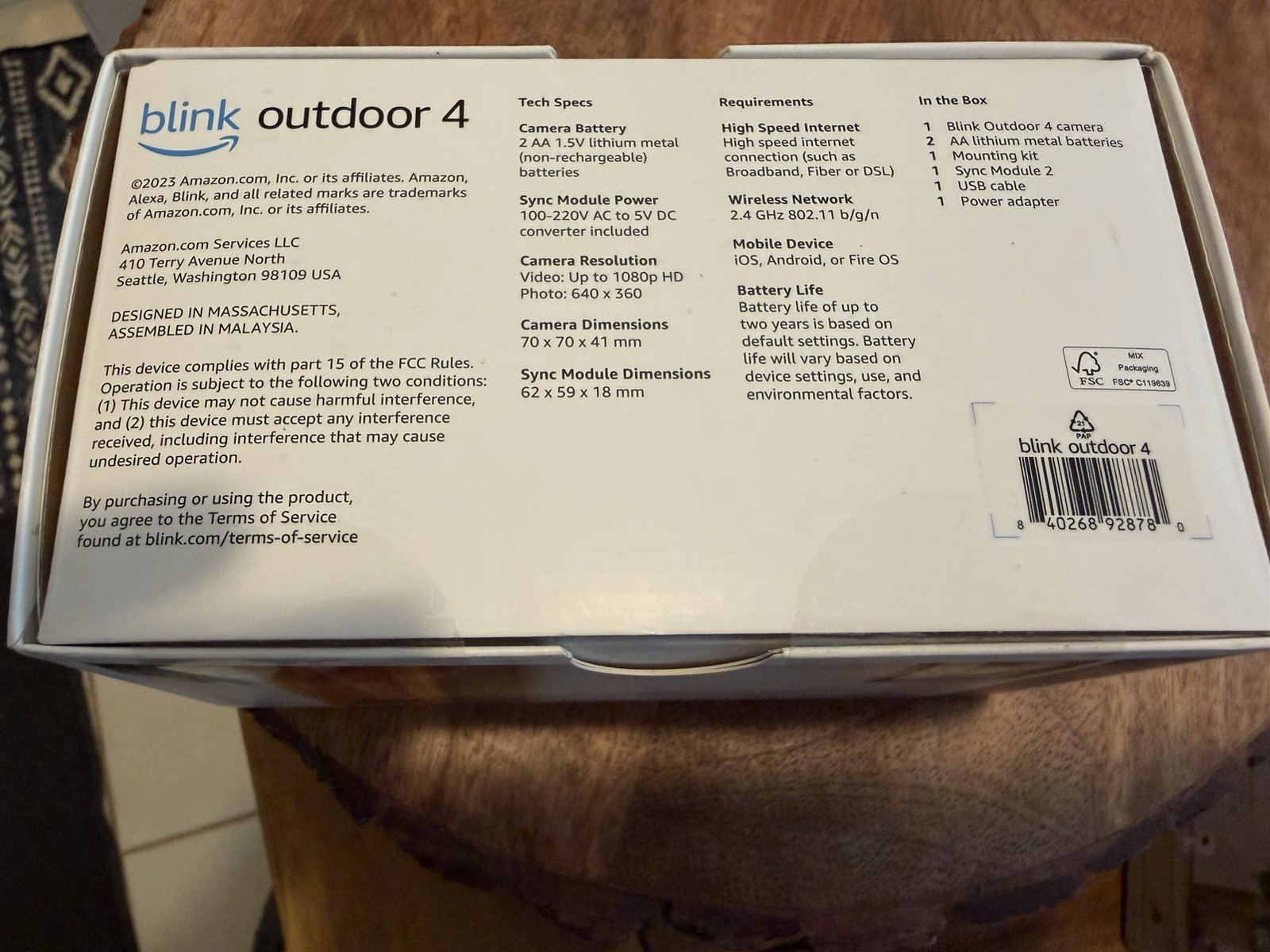 Blink Outdoor 4 Wireless Battery-Powered 1080p HD Security Camera, Alexa, 1 Pack