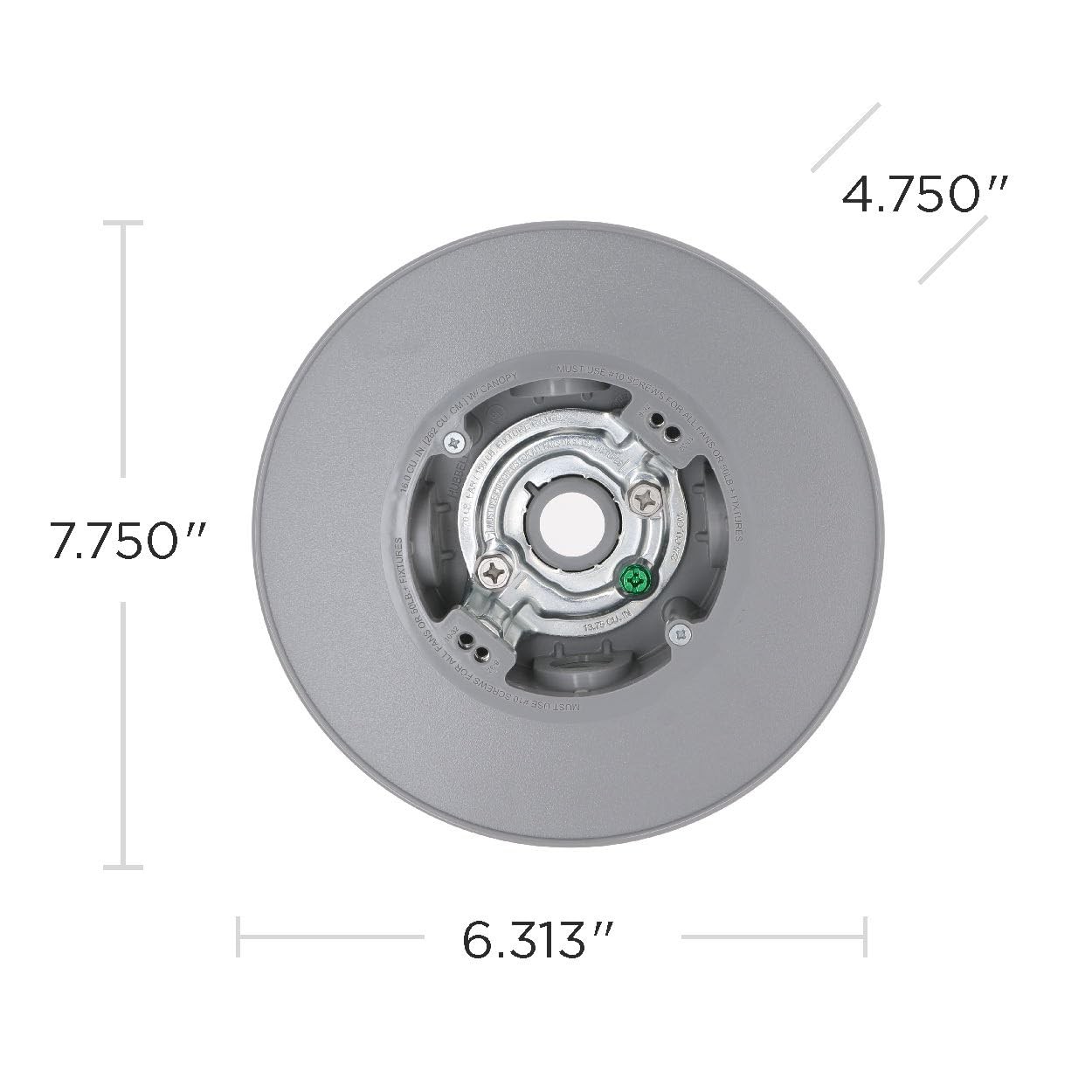 Hubbell-Bell PRCF57550GY Ceiling Fan Electrical box, Gray, 4 in. 4 in., Gray