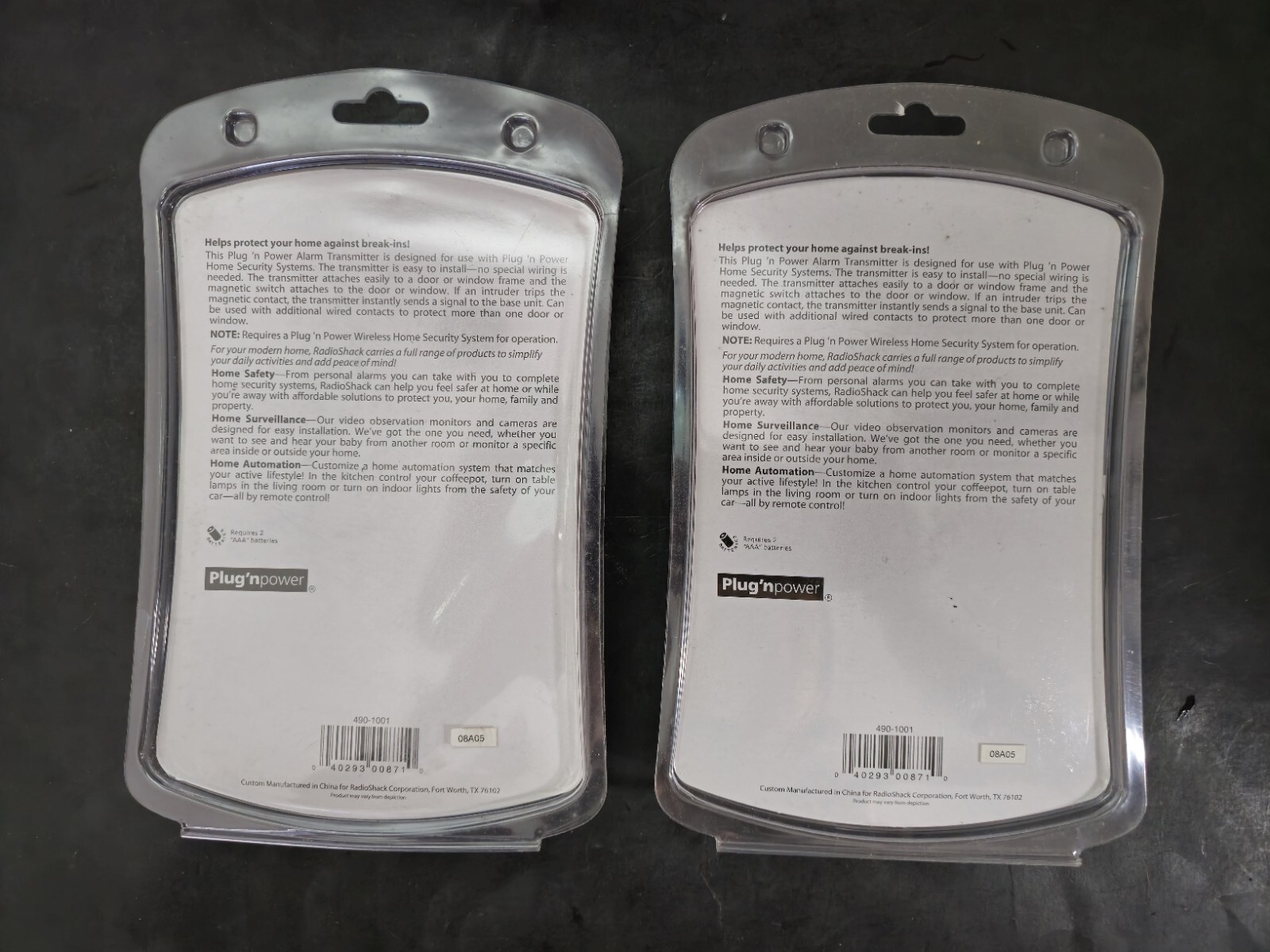 (2) Radio Shack Plug ‘n Power Home Safety Alarm Transmitters 49-1001