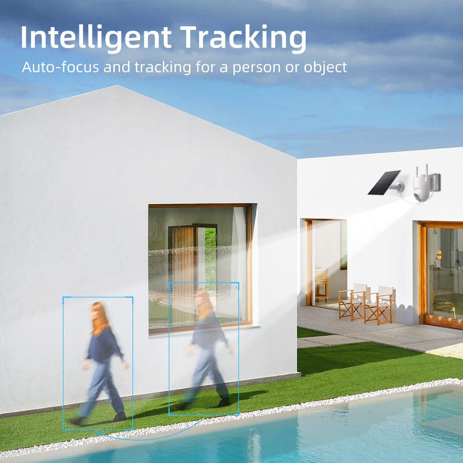 4G LTE Cellular Solar Security Camera Wireless Outdoor Built-in SIM Card 2PACK