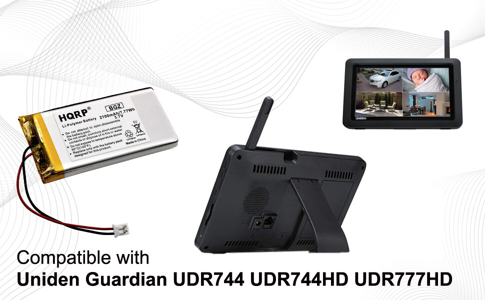 3.7v 2100mAh Battery for Uniden Guardian UDR Series Monitor, 634169 Replacement