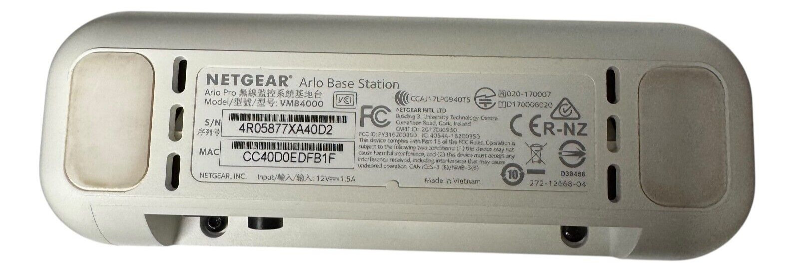 READ* Arlo Netgear Base Station VMB4000 for Arlo, Pro, Pro 2 *DEFECTIVE*
