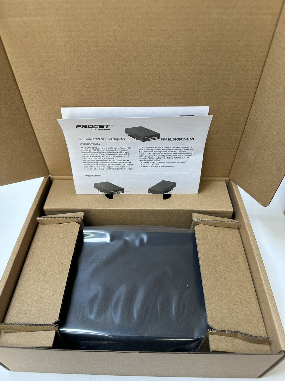Hanwha Techwin PROCET SPO-8315 83W Fiber PoE Injector