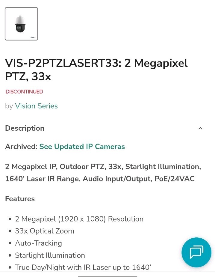 Network LASER 1640′ Night Vision 2mp, 33x SEE 3 Times Further At Night