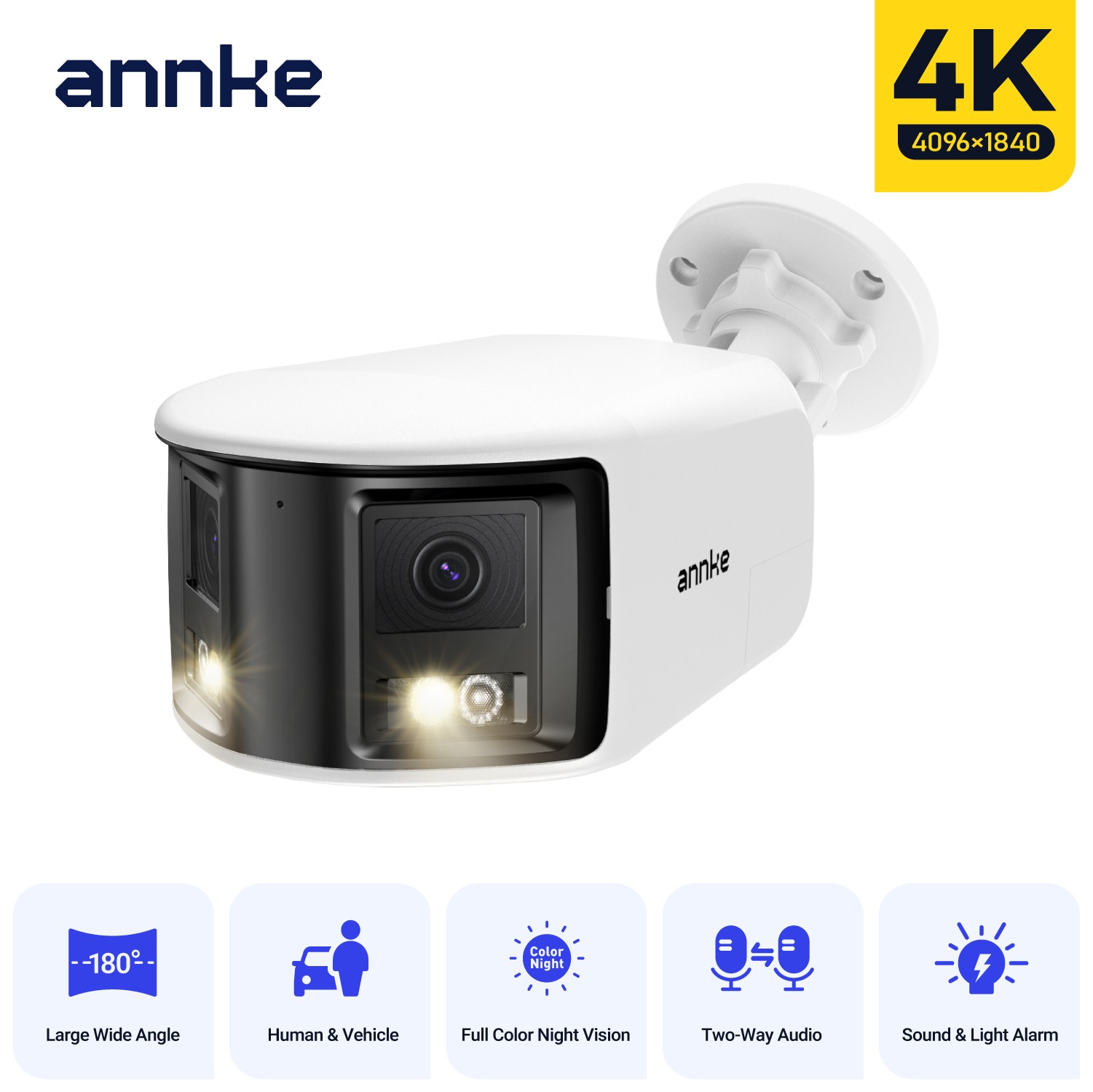 ANNKE 5MP PoE Security IP Camera Audio Recording Full Color Night Vision IP67 AI