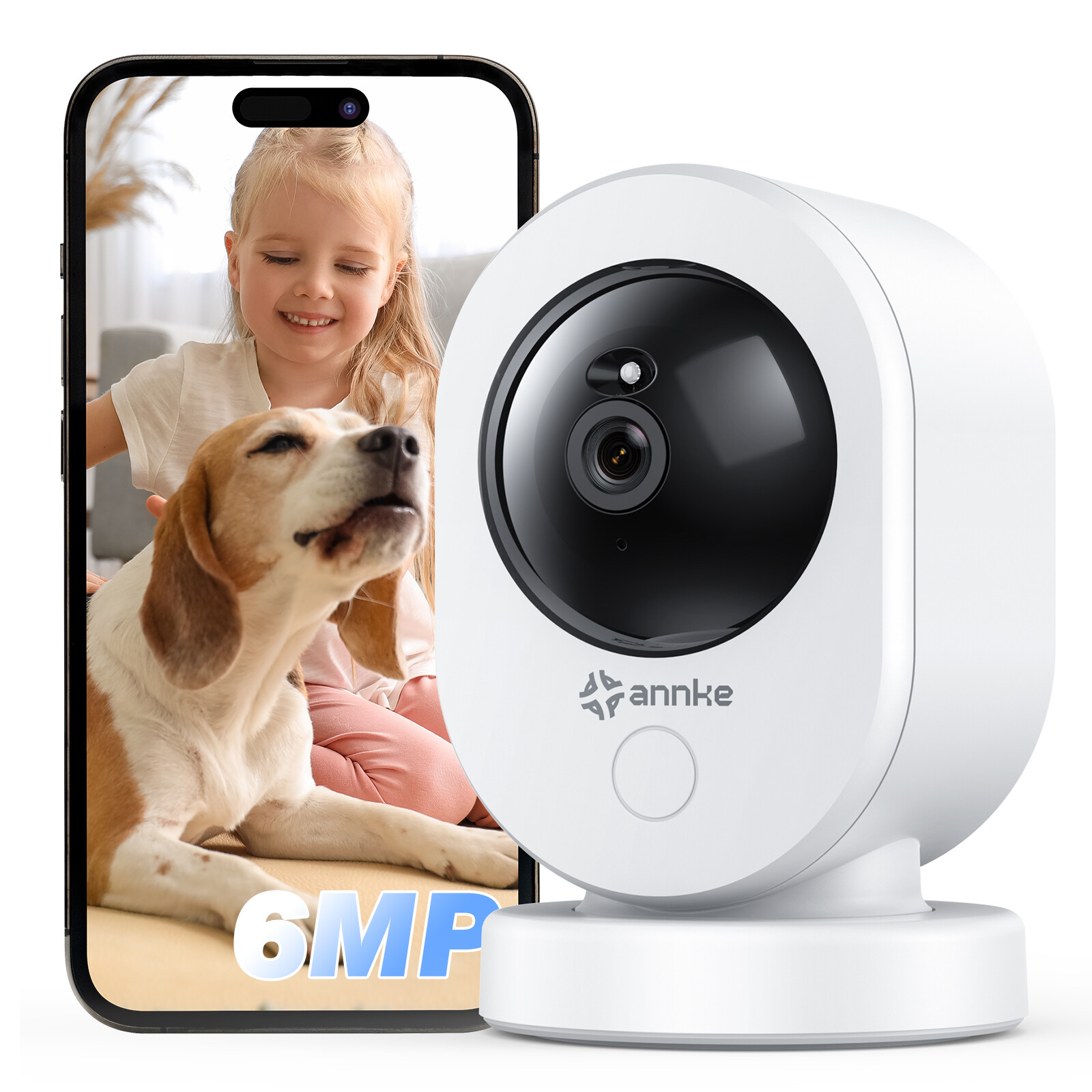 ANNKE 6MP WiFi IP Security Camera Pan/Tilt Two Way Audio Home Baby Pet Monitor