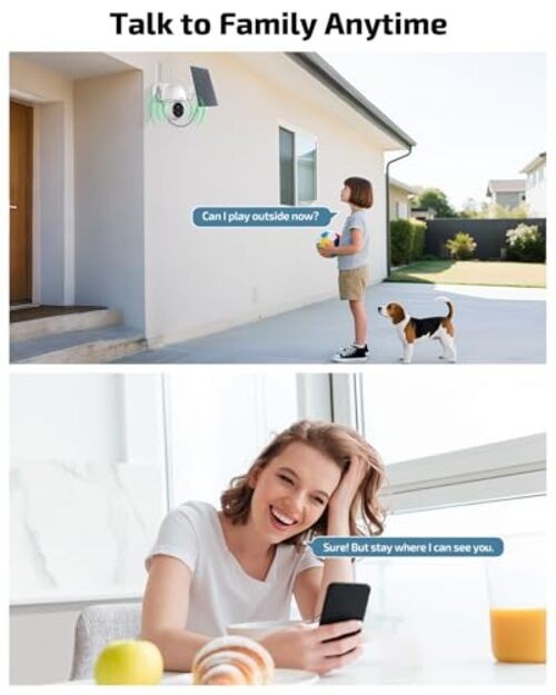 《100% Solar Powered &Full 360° Coverage》Outdoor Wireless PTZ 4 Cameras+500GB