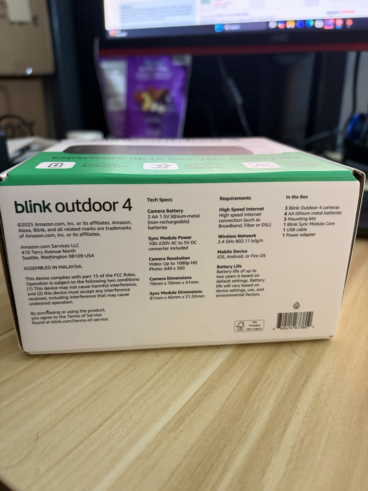 Blink Outdoor 4 3-Cam Kit Wireless Battery 1080p Weatherproof Alexa 2-Way