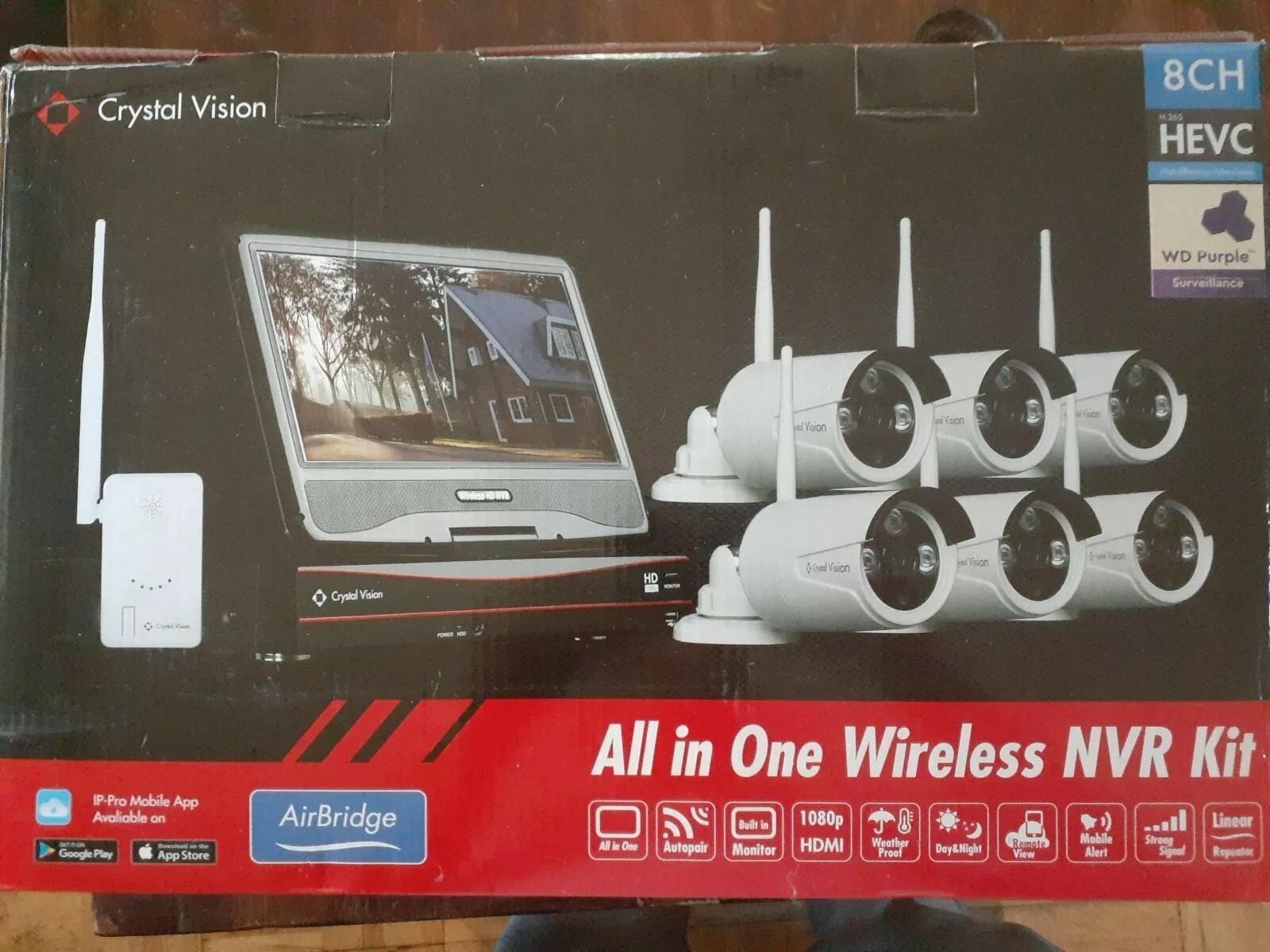 Wireless CCTV 8-Channel 2TB HDD 6-Autopair IR Camera Built-In Monitor/Router