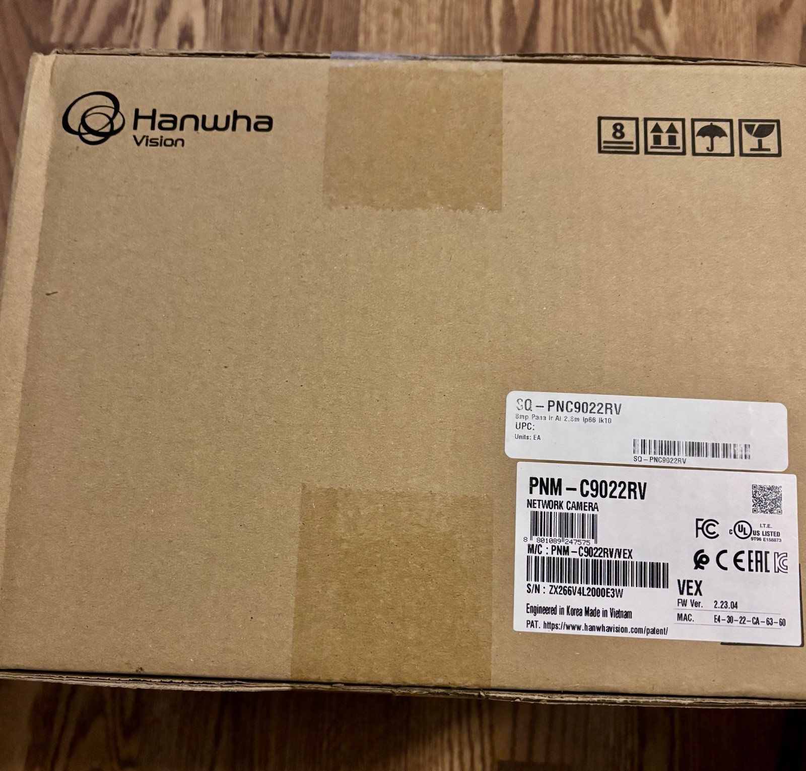 Hanwha PNM-C9022RV Series 8MP AI IR Panoramic IP Camera, 2.8mm Fixed Lens