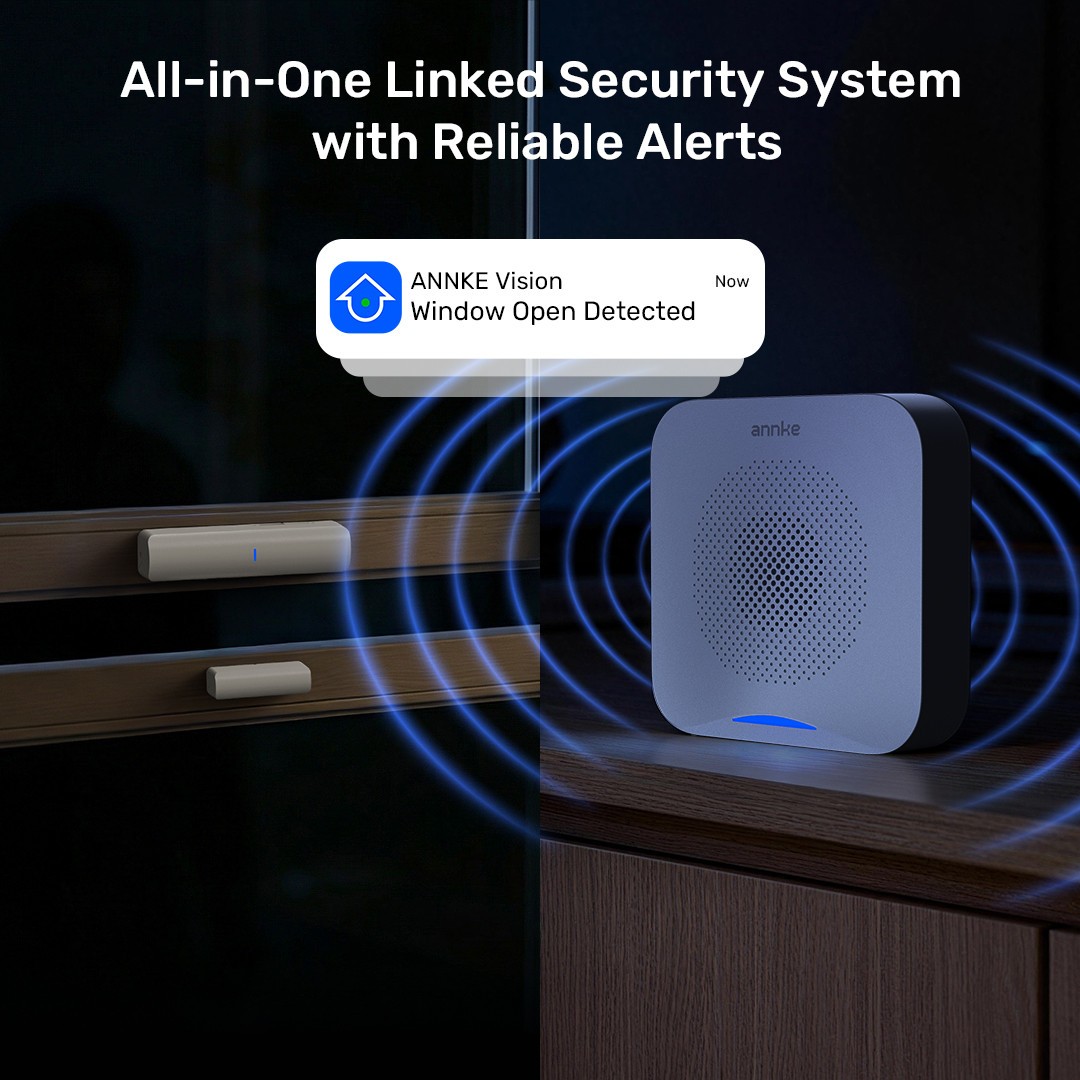 ANNKE Wireless Security Alarm System 2.4G/5.8G WiFi 24/7 Recording Smoke PIR Kit
