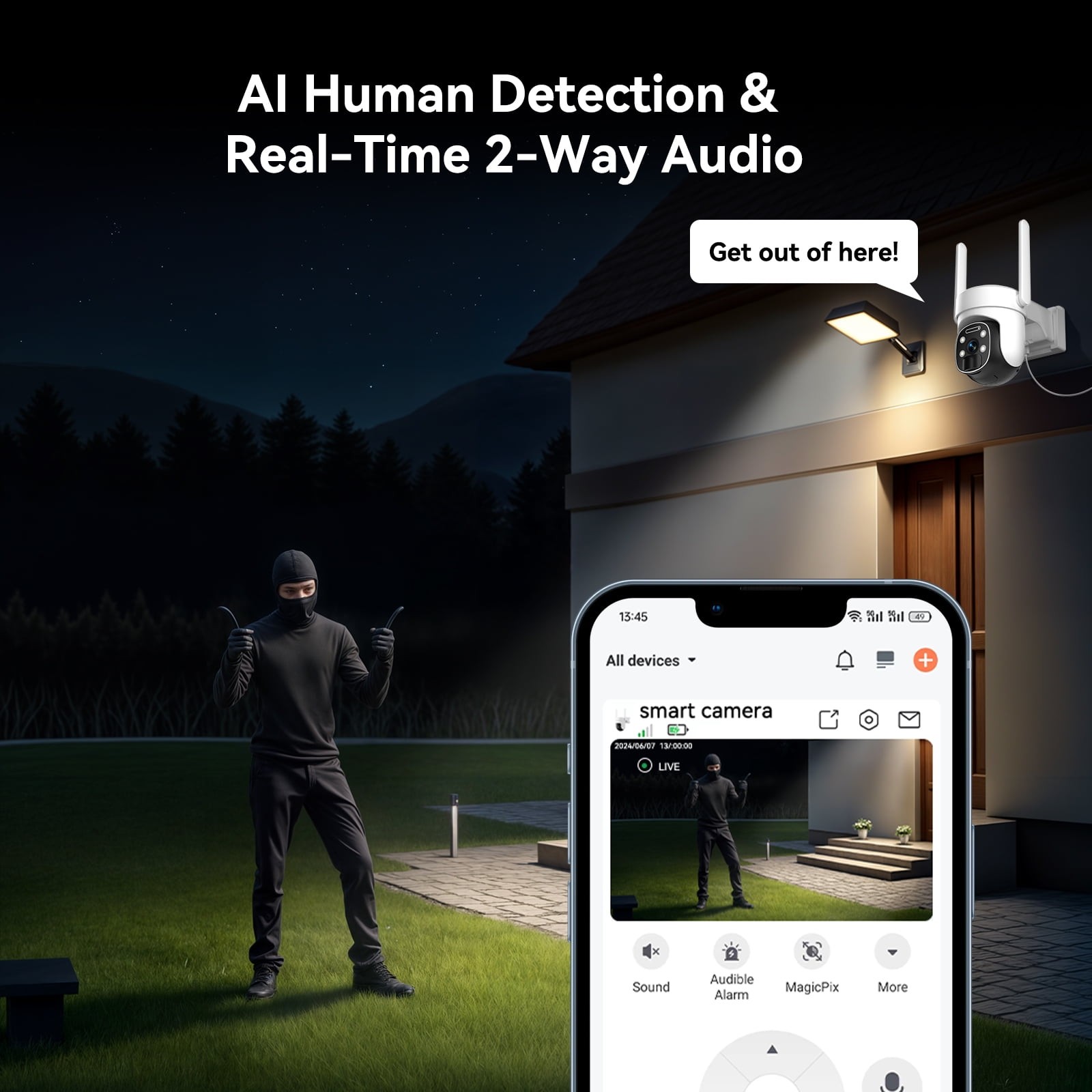 1PACK Solar Camera 4G LTE Wireless Security Camera Outdoor Solar Battery Camera