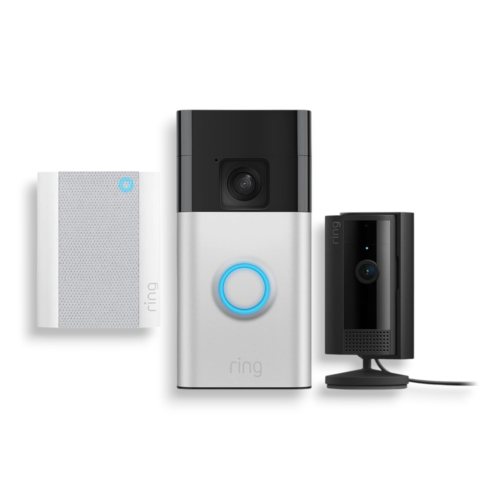 Ring Battery Smart WiFi Video Doorbell with Plug-in Indoor Camera and Chime