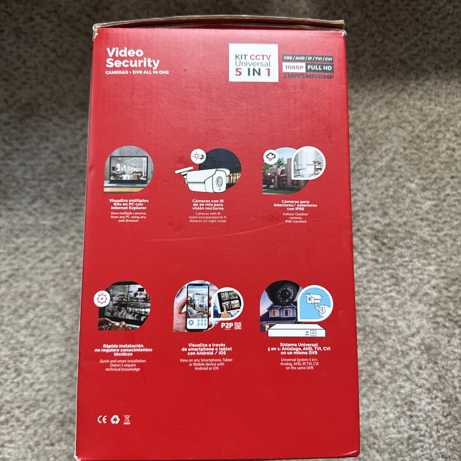 CCTV Kit Universal 5 IN 1 1080P Full HD Home Security Camera 4 Channel 4 Cam Set