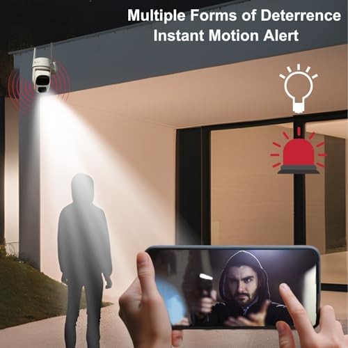 Solar Security Camera Wireless Outdoor, 3W Solar Panel, 360° Pan Tilt Solar