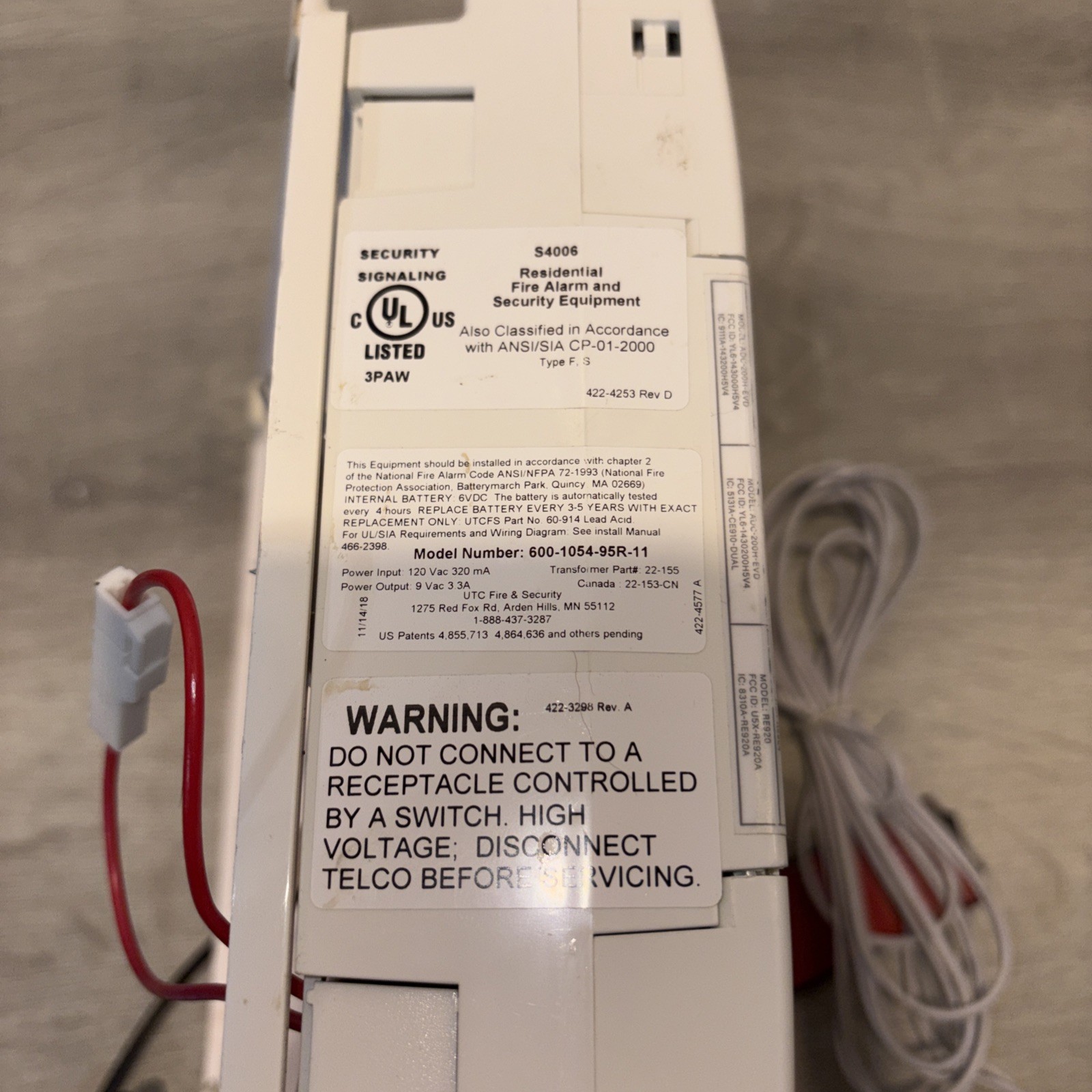 Interlogix GE Security Panel 600-1054-95R-11
