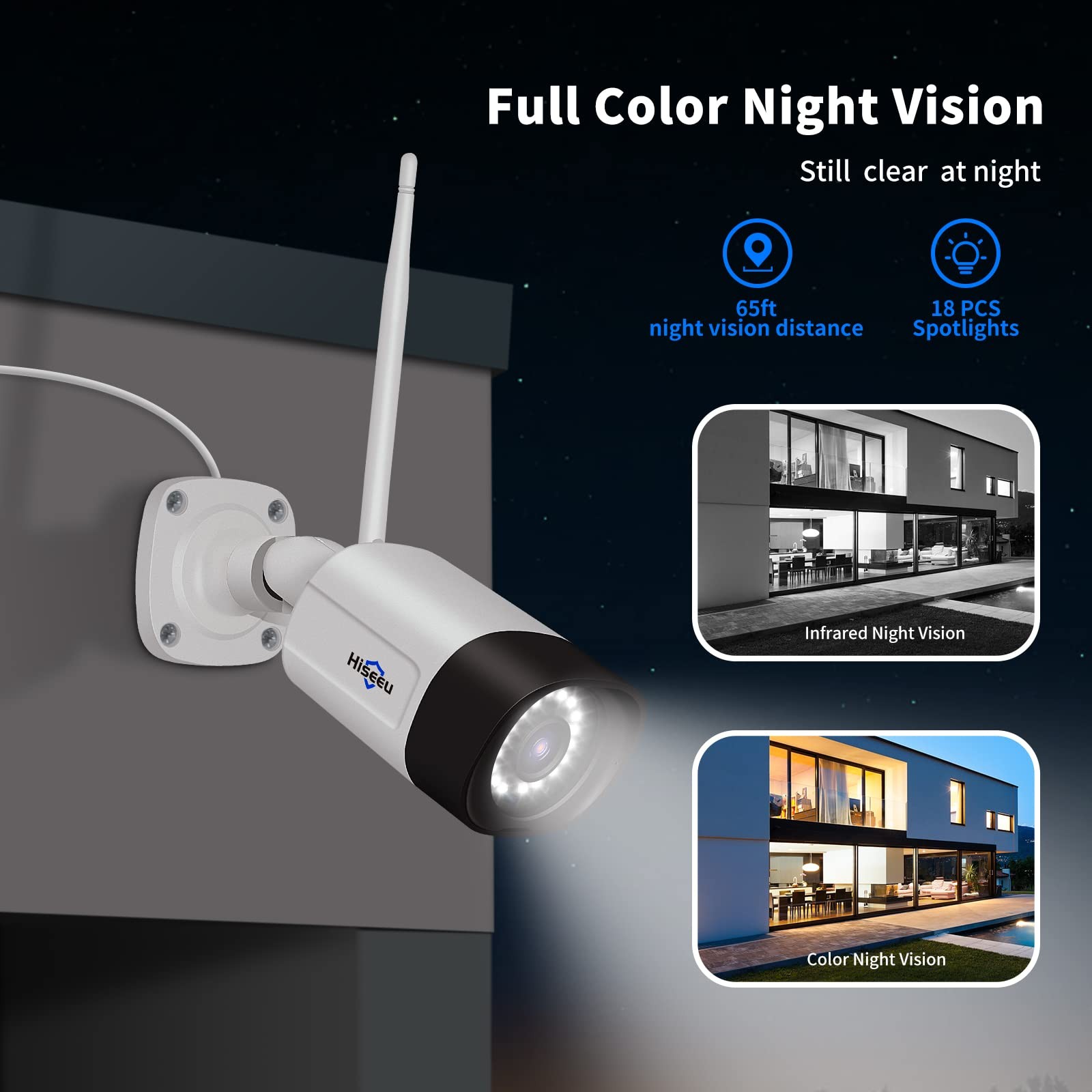 Hiseeu 5MP Security Camera Wireless Outdoor Compatible NVR System Home Security