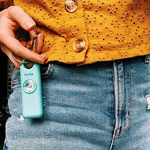 Personal Safety Alarm for Women – Loud Siren, Strobe Light, Keychain (Aqua)