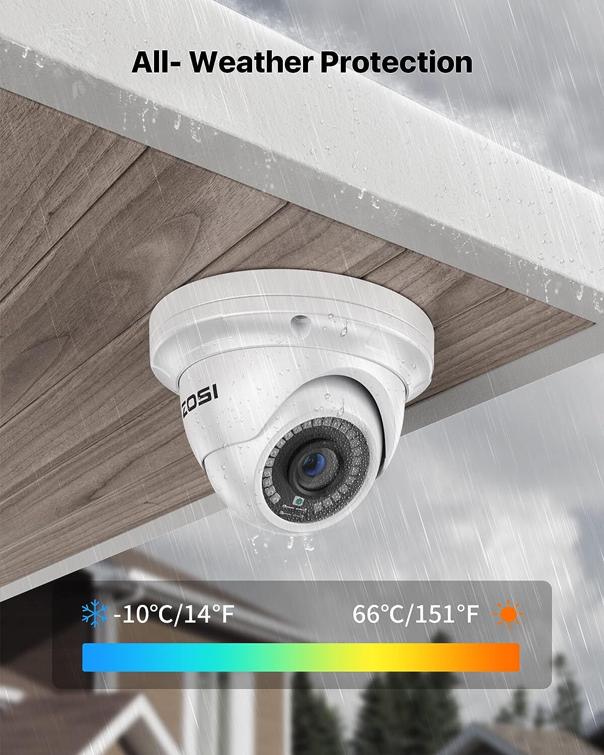 ZOSI 8CH NVR 4K PoE IP 5MP Outdoor Security Camera System Human Detection 2TB