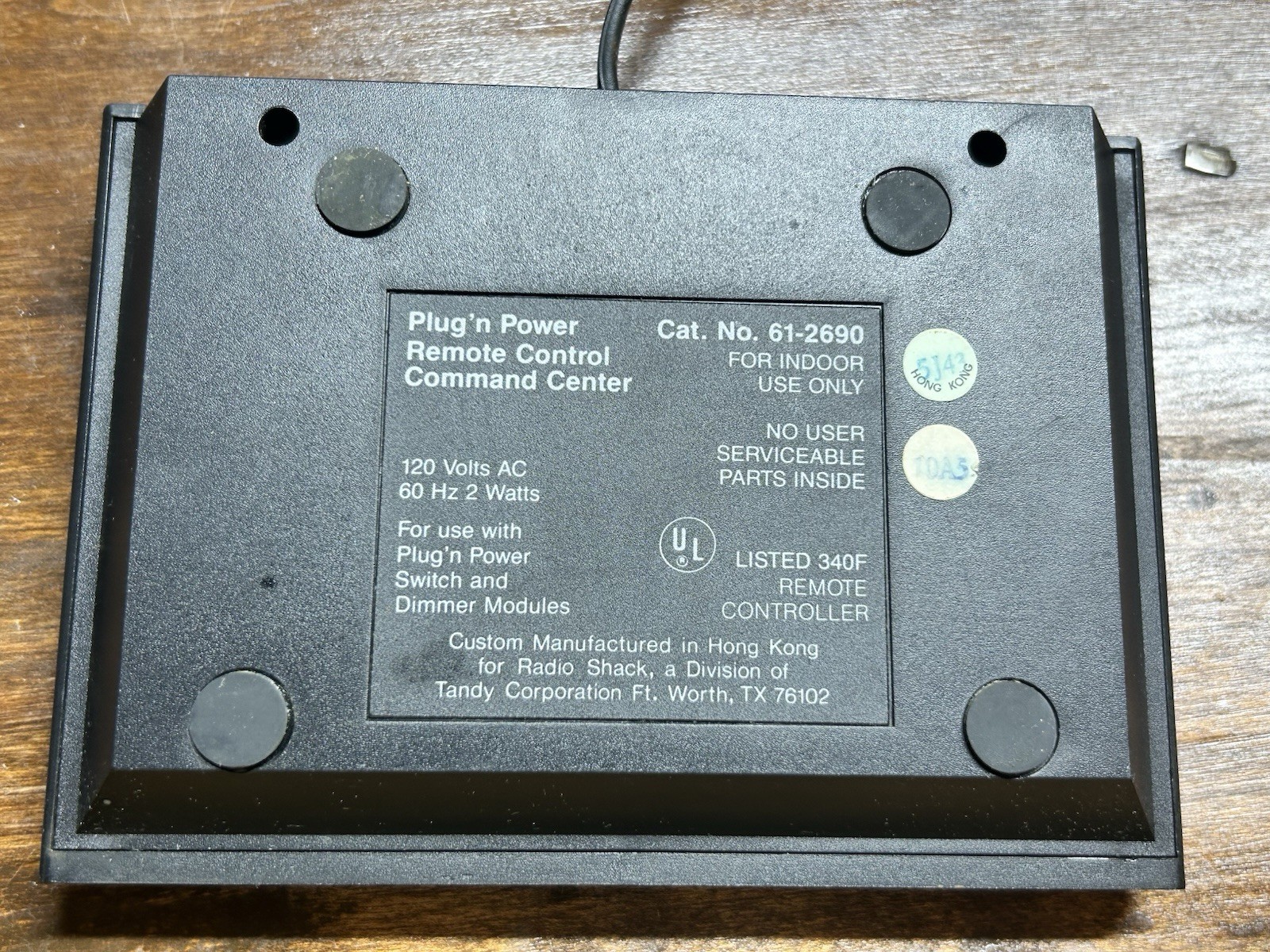 2 Vintage Radio Shack Plug`n Power Remote Control Command Center 61-2690