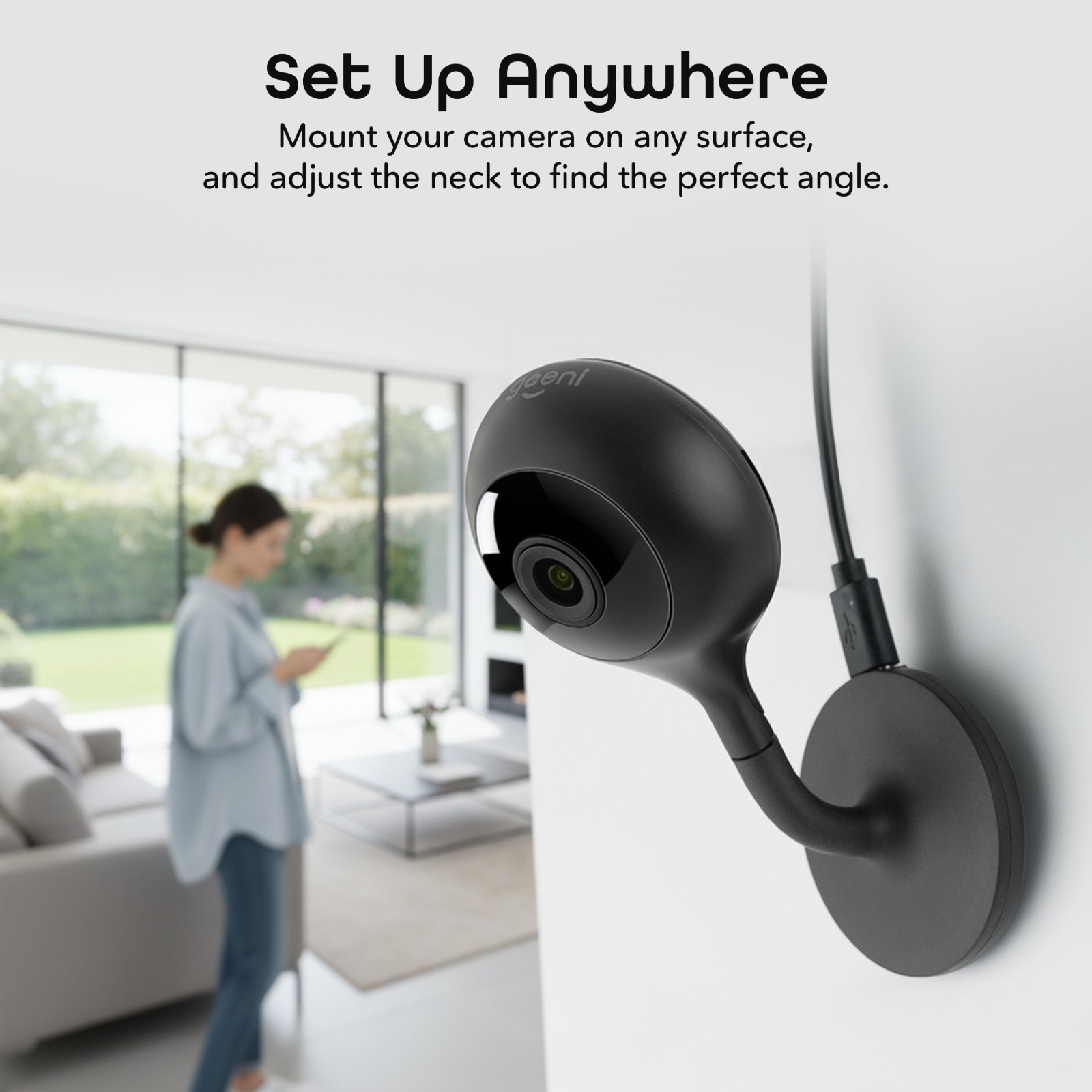 Geeni Look Ultra 2K 4MP WiFi Indoor Camera 2-Way Audio Night Vision