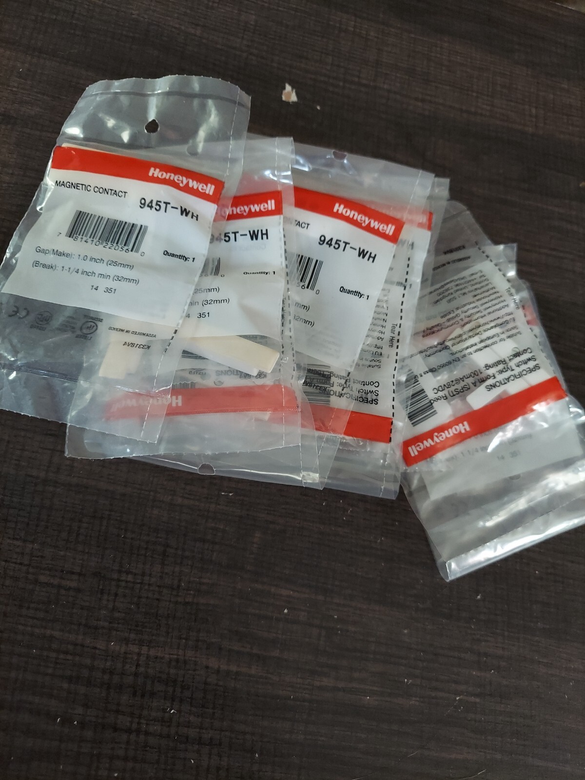 (8 Count) Honeywell 945T-WH Mini Surface Mount Magnetic Contacts, White