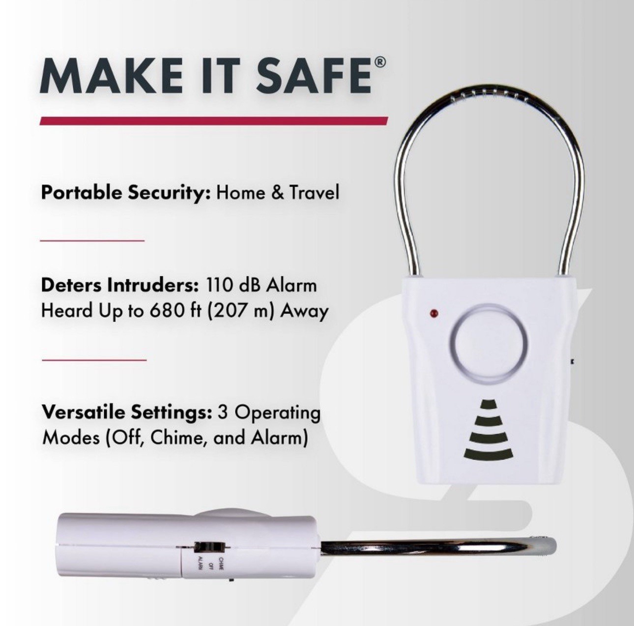 Sabre Door Handle Alarm: Portable Home Security Sensor, Battery Operated, Alerts