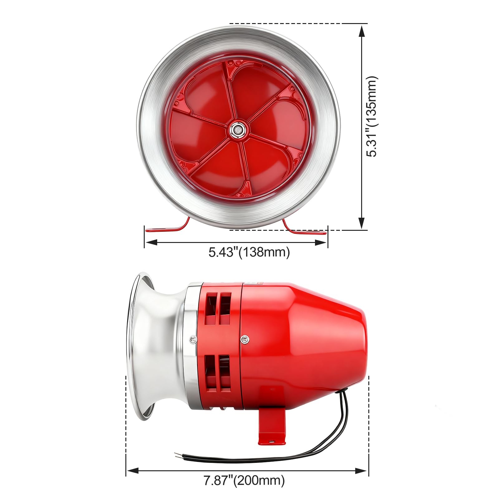 Baomain MS-390 110V AC 0.93A Motor Siren – 125dB Industrial Alarm with Metal …
