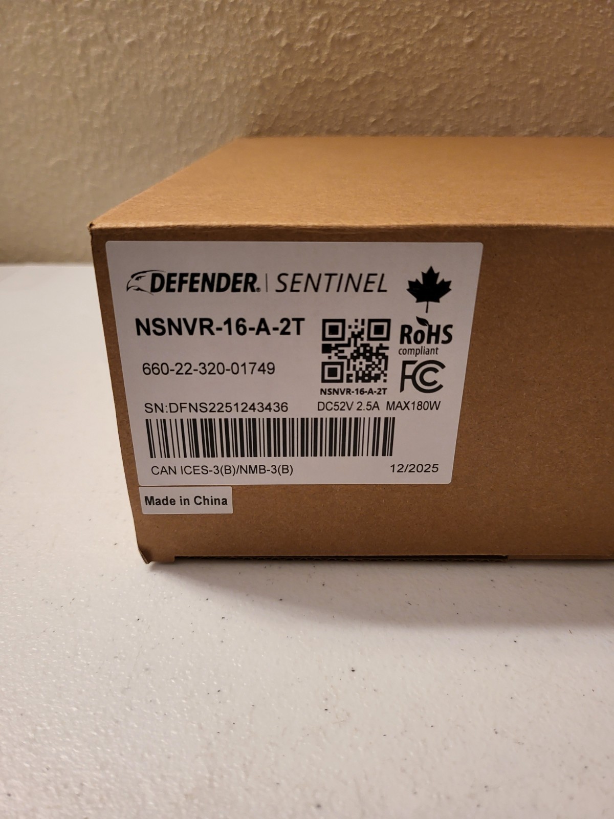 Defender Sentinel NVR, NSNVR-16-A-2T, 4K Ultra HD 16 Ch POE 2TB No Cameras Open