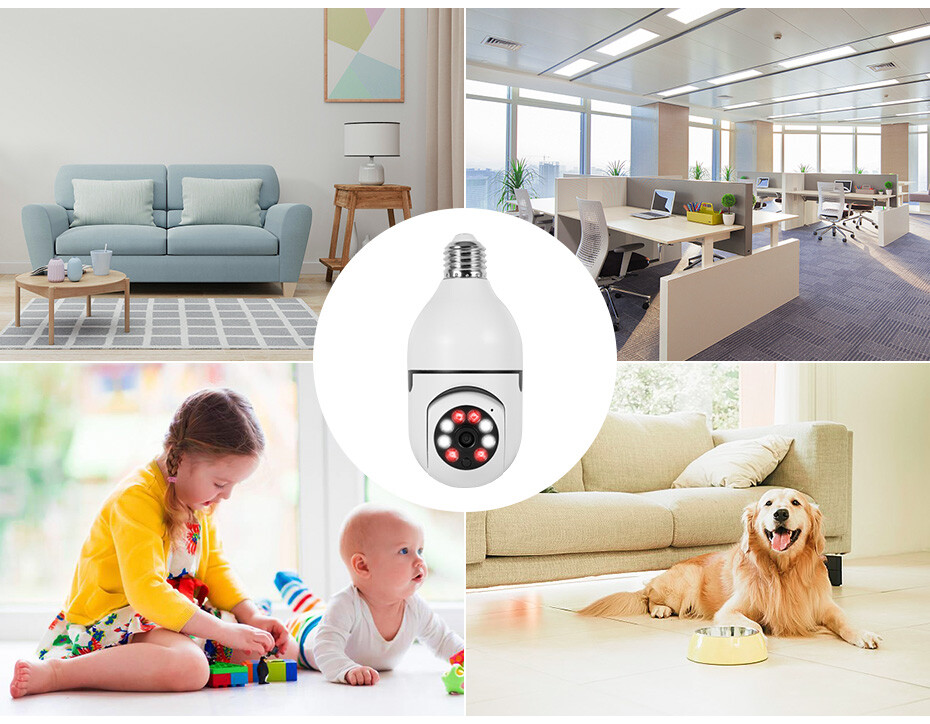 KERUI 360° 1080P Light Bulb Camera Wi-Fi IR Night Smart Home Wireless Security