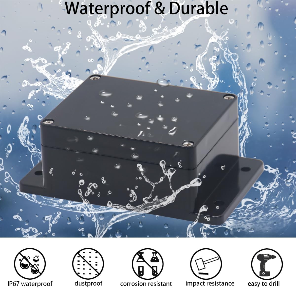 Project Box ABS Plastic Black Electrical Boxes IP65 6.2″x3.5″x2.4″,