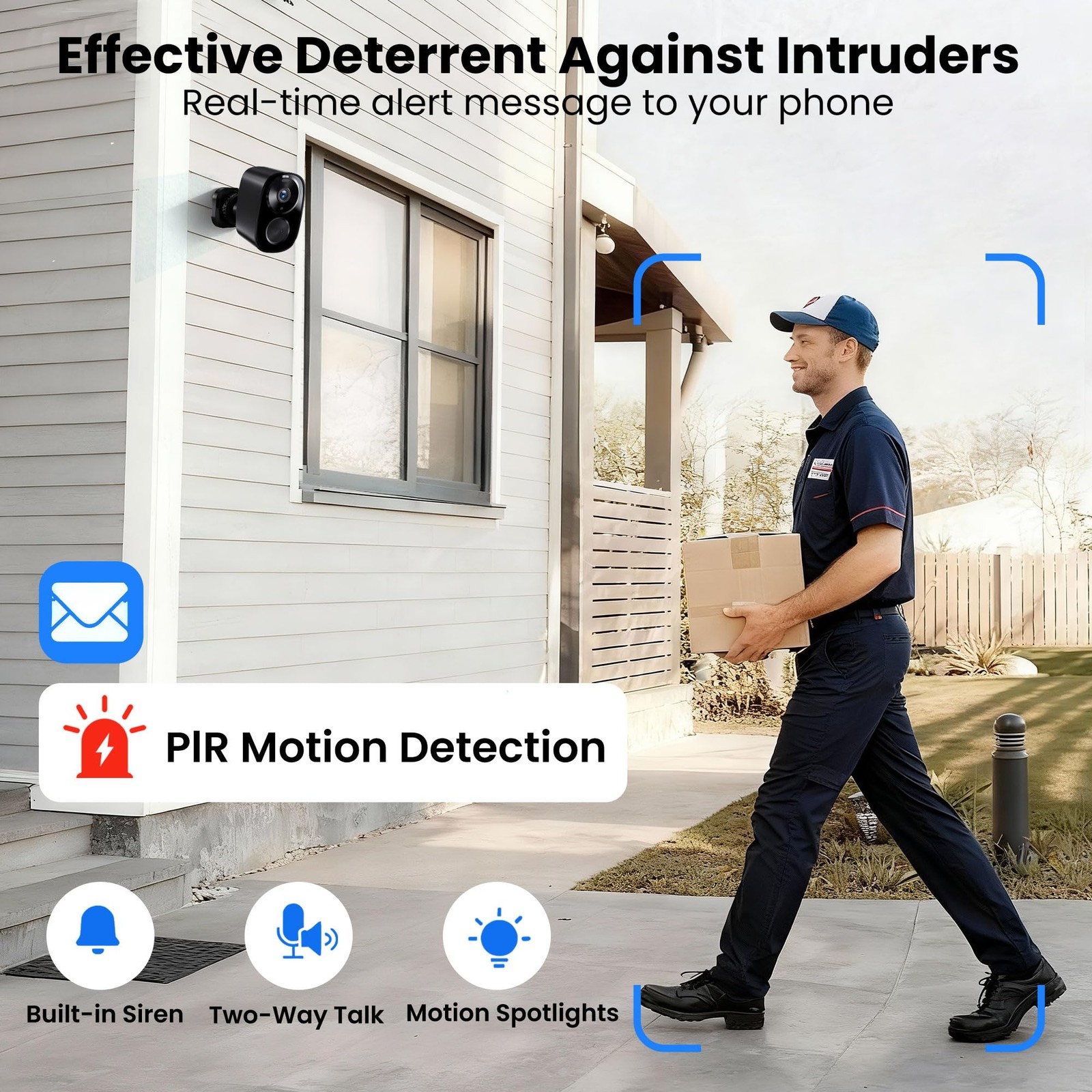 2026 Enhanced 2K UHD Security Cameras Wireless Outdoor – Medium, Black-Camera