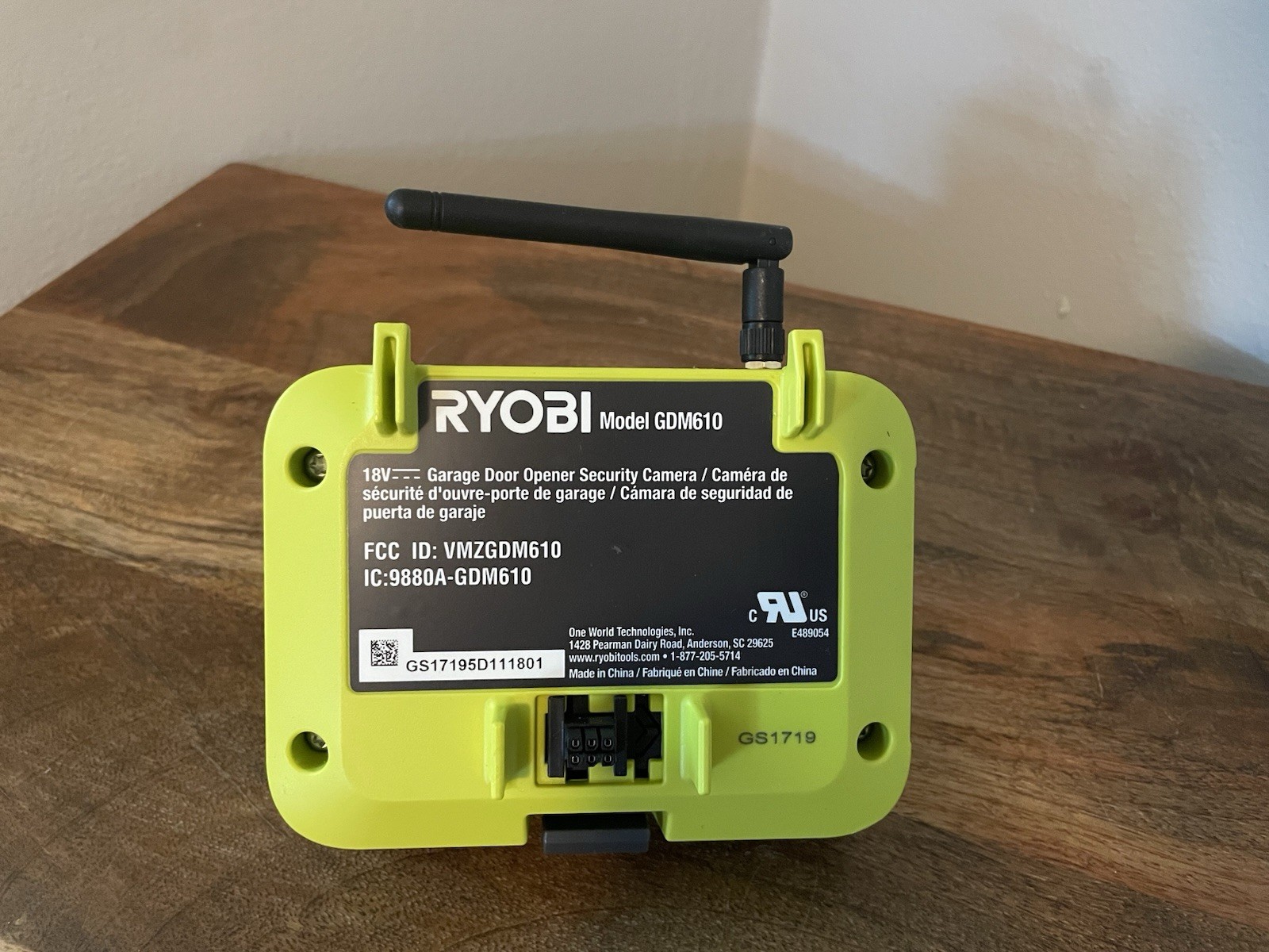 Ryobi GDM610 Garage Door Security Camera Wireless Working