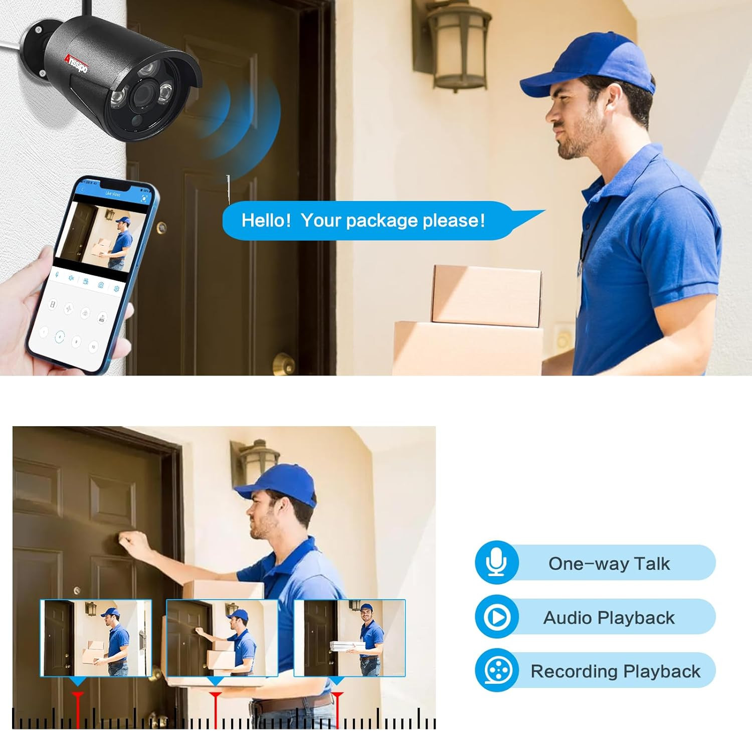4K Home Security Camera System, 8Pcs 5MP Corded Power Wifi Surveillance Cameras
