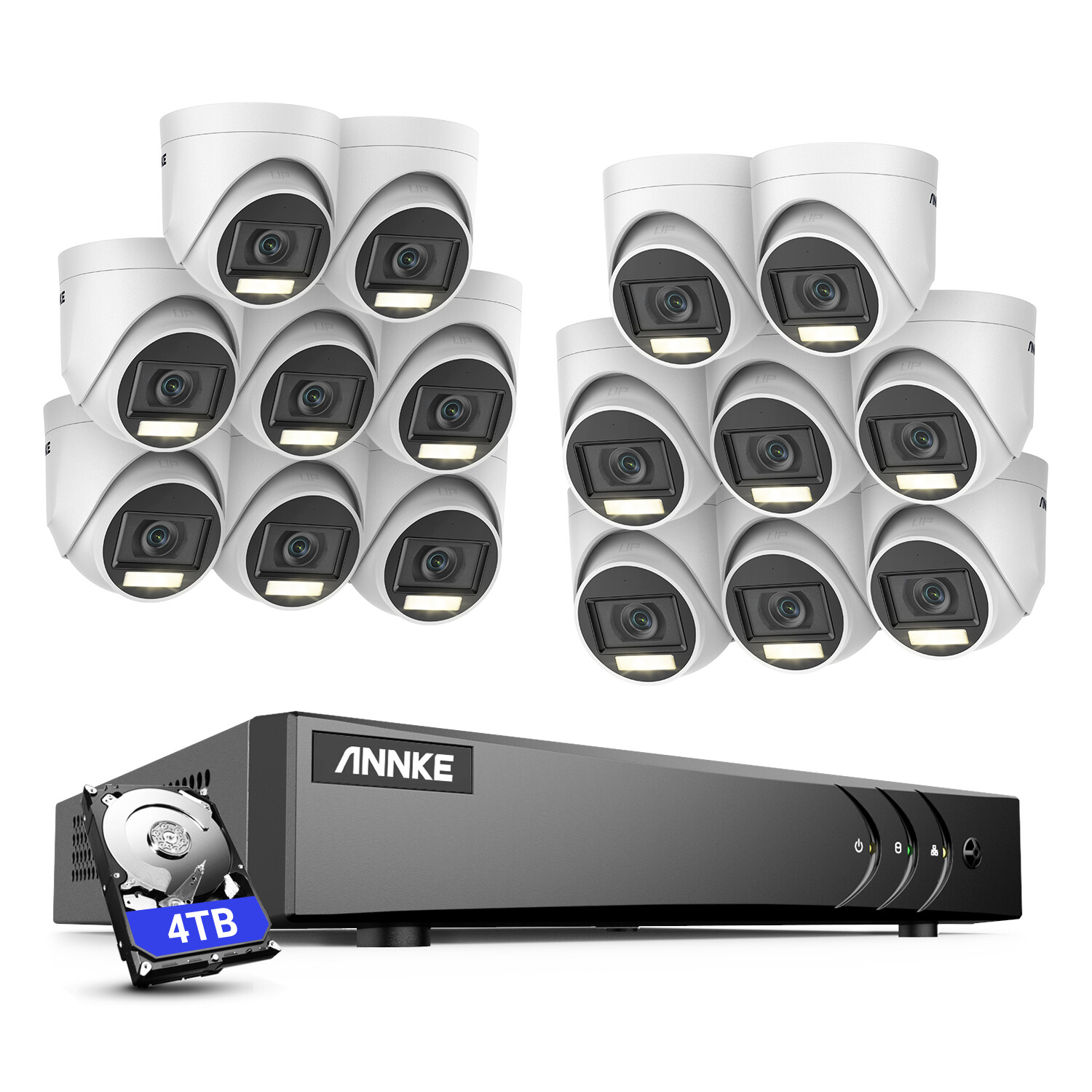 ANNKE 16CH DVR 5MP Audio Recording Security Camera System Outdoor AI Color Night